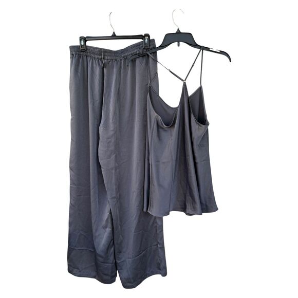 NWT State Of Day Pajama Set Ebony Grey Silky Cami & Pants Size M Women’s 2-pc - Picture 2 of 3